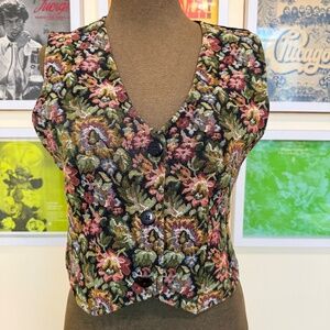 Vintage 90s Floral Tapestry Vest